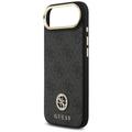 Guess 4G Strass Logo & Big Strap Metal Buttons MagSafe -suojakuori iPhone Airille, musta