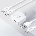 WALL CHARGER T-PHOX MEGA T-PP09 GAN PD 65W USB/USB-C WHITE