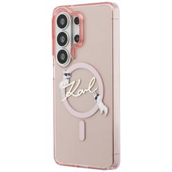 Karl Lagerfeld case IML KC Script MagSafe for Samsung Galaxy S26 Ultra pink