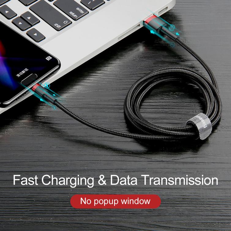 Baseus-kaapeli Cafule USB - USB-C 1,0 m 3A puna-musta