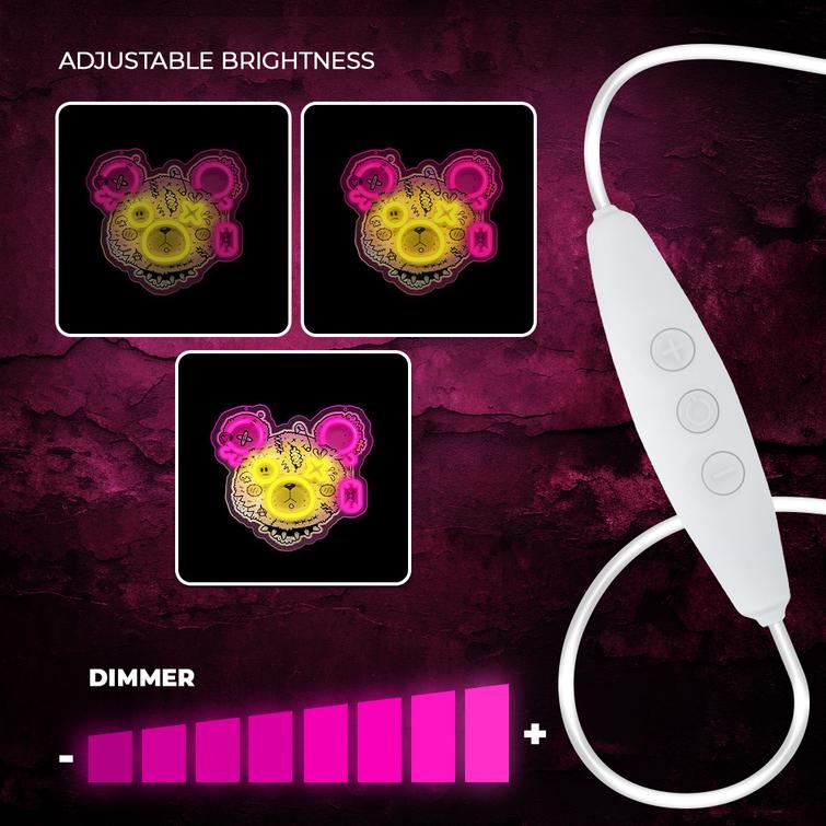 Neon ART LED PUNK TEDDY BEAR pink-yellow FLA01 Forever Light