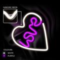 Neon LED-valo LOVE HEART violetti valkoinen NNE02 Neolia