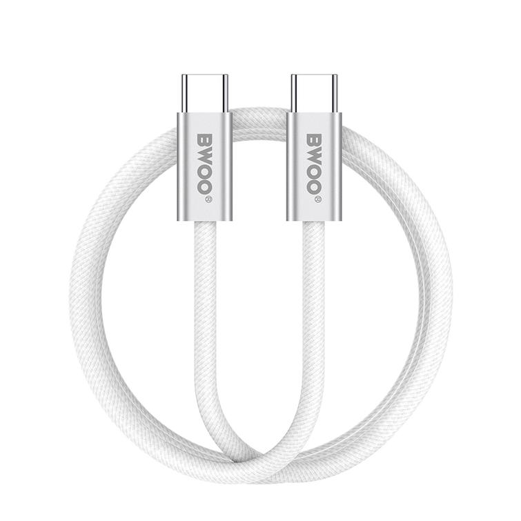 BWOO 240W punottu kaapeli USB-C - USB-C BO-X317C-C 1m valkoinen