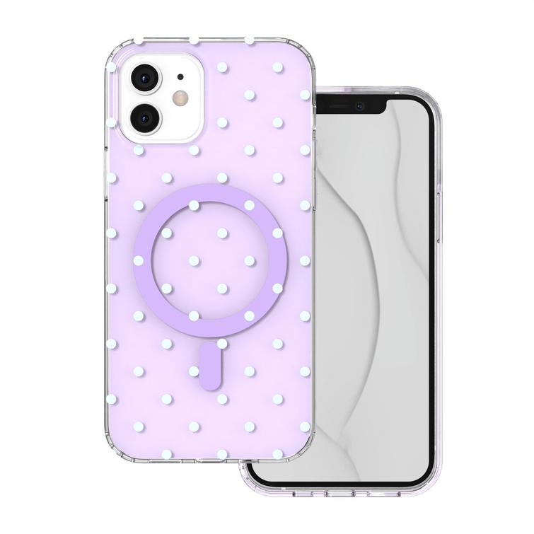 Bubble Dots Mag -kotelo iPhone 12 / 12 Pro 6,1" -puhelimelle, violetti