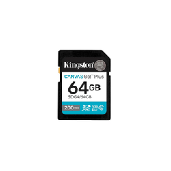 Kingstonin muistikortti 64GB SDXC Canvas Go Plus Gen4 200MB/s C10 UHS-I U3 V30