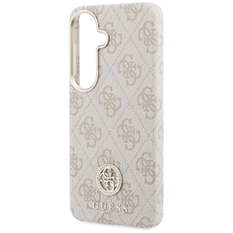 Guess case 4G Rhinestone Round Logo MagSafe for Samsung Galaxy S26 pink