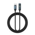 BWOO usb-c Lightning-kaapeli 1m 27W LED-n&auml;yt&ouml;ll&auml;, punottu, musta
