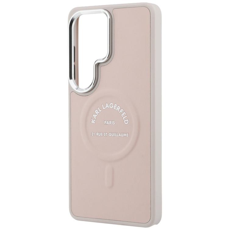 Karl Lagerfeld case Embossed Ring RSG Logo MagSafe for Samsung Galaxy S26 Ultra pink
