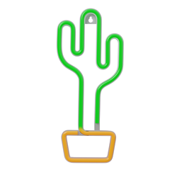 Neon LED-valo CACTUS oranssi vihreä lepakko + USB FLNE02 Forever Light