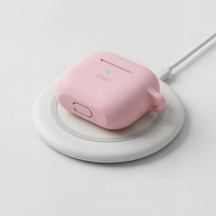 Etteri-silikonikotelo AirPods 3:lle vaaleanpunainen