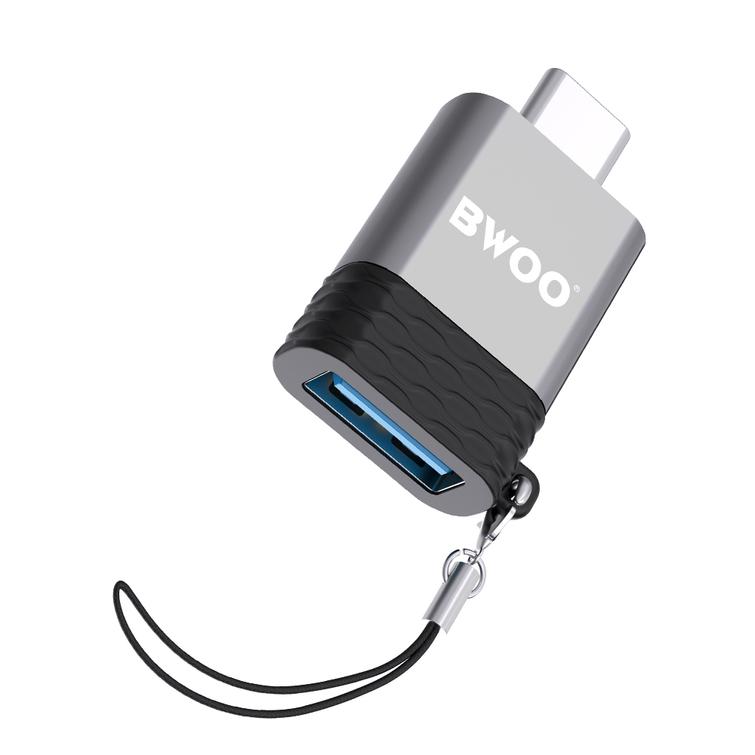 BWOO-sovitin USB - USB-C harmaa OTG BZ-35