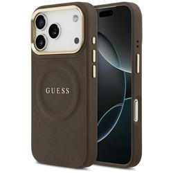 Guess iPhone 17 Pro -suojakuori HC MAGSAFE PU W/ PEONY HOT STAMP ruskea