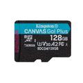 Kingston muistikortti 128GB microSDXC Canvas Go Plus Gen4 200MB/s A2 U3 V30 + adapteri