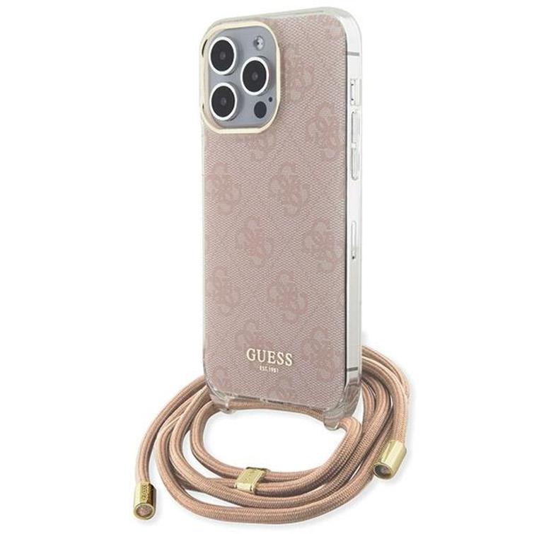 Guess iPhone 15 Pro 6,1" suojakuori GUHCP15LHC4SEP pinkki HC CROSSBODY CORD 4G PRINT