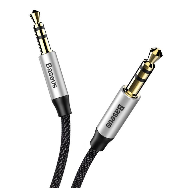Baseus-&auml;&auml;nikaapeli Yiven M30 -liitin 3,5 mm -liitin 3,5 mm 1,0 m hopeanmusta