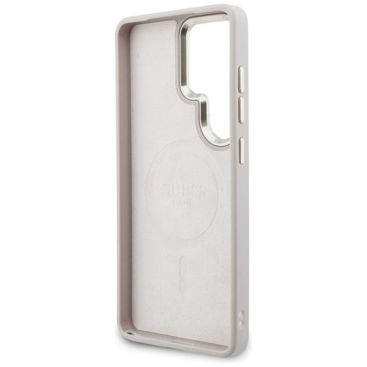 Guess case 4G Big Rhinestone Triangle Strap MagSafe for Samsung Galaxy S26 Ultra pink