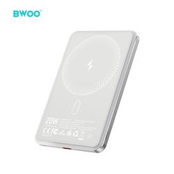 BWOO Ultra Slim Power Bank 20W 5000mAh with magnetic charging P79 light grey