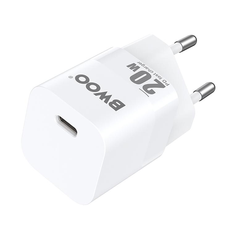 BWOO CDA155 PD -seinälaturi 1x USB-C-portti 1A 20W valkoinen