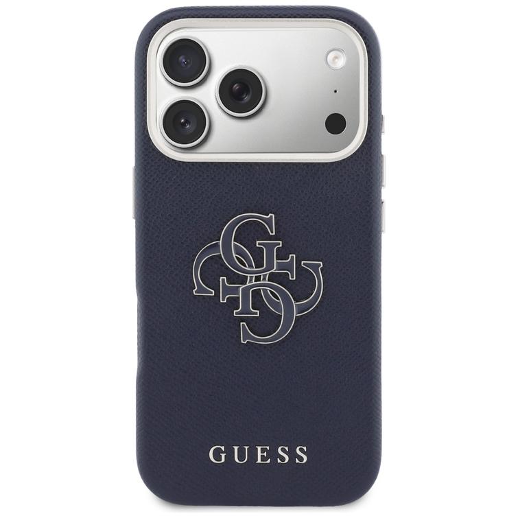 Guess HC PU FW RESIN LOGO SININEN suojakuori iPhone 17 Pro 6,3":lle