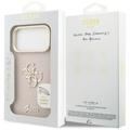 Guess Grained Big 4G & Stand -kamerakotelo iPhone 17 Pro Maxille, pinkki