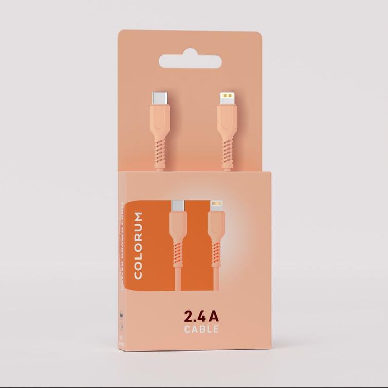 COLORUM USB-C - Lightning-kaapeli 1,8m 2,4A CK12-CL-14 x Peach Fuzz