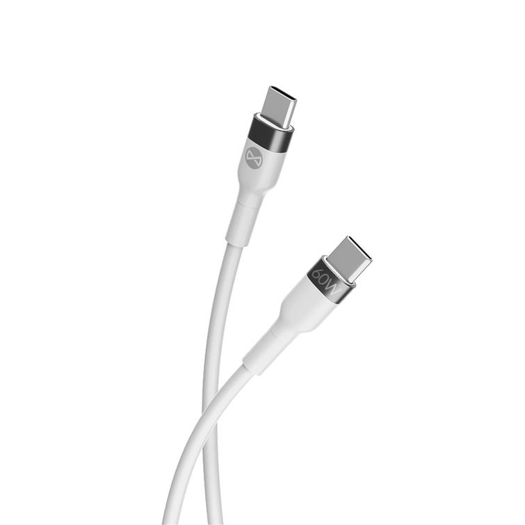 Forever Joustava USB-C-kaapeli - USB-C 1,0 m 60W valkoinen