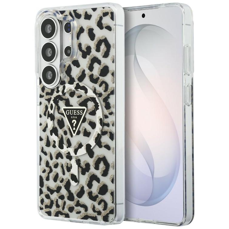 Guess case IML Leopard Print Triangle MagSafe for Samsung Galaxy S26 Ultra black
