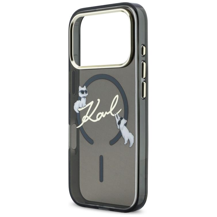 Karl Lagerfeld suojakuori iPhone 17 Pro 6,3" IML Choupettes Karl Script Logo MagSafe musta