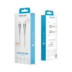 Forever Sleek -kaapeli USB-C - USB-C 1,0 m 100W valkoinen