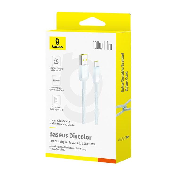 Baseus-kaapeli Discolor USB - USB-C 100W 1m Sinivihre&auml;