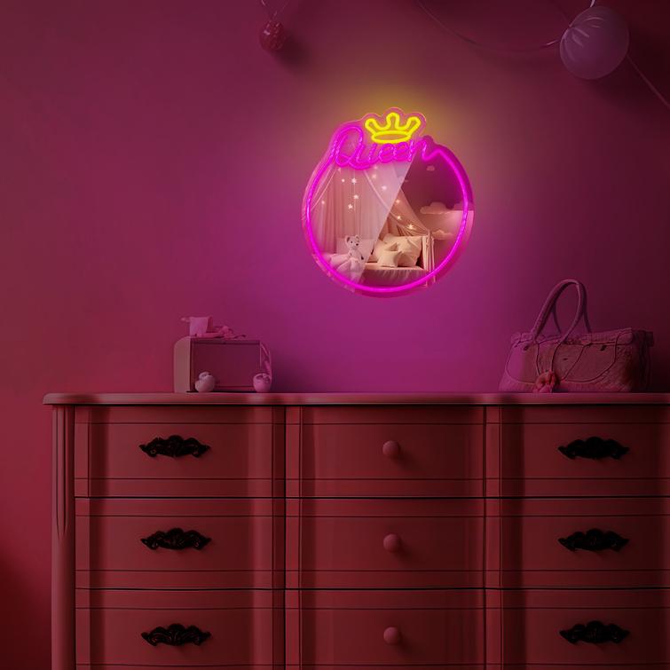Neonpeili LED Queen l&auml;mmin valkoinen pinkki FMNE04 Forever Light