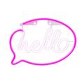 Neon LED-valo HELLO pinkki valkoinen lepakko + USB FLNE15 Forever Light