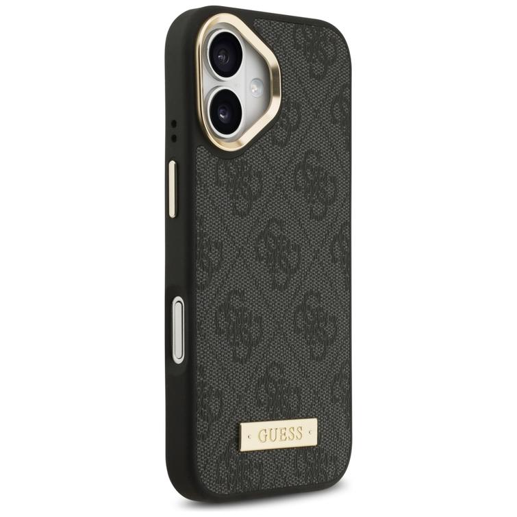 Guess 4G Logo Plate MagSafe case for iPhone 17 black