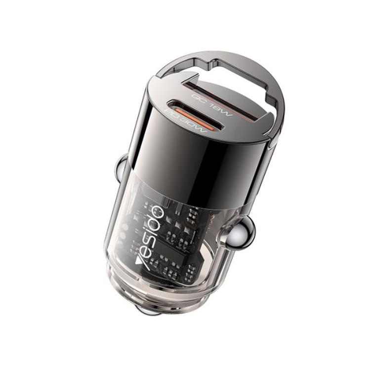 YESIDO CAR CHARGER Y68 PD 30W USB-A+C BLACK