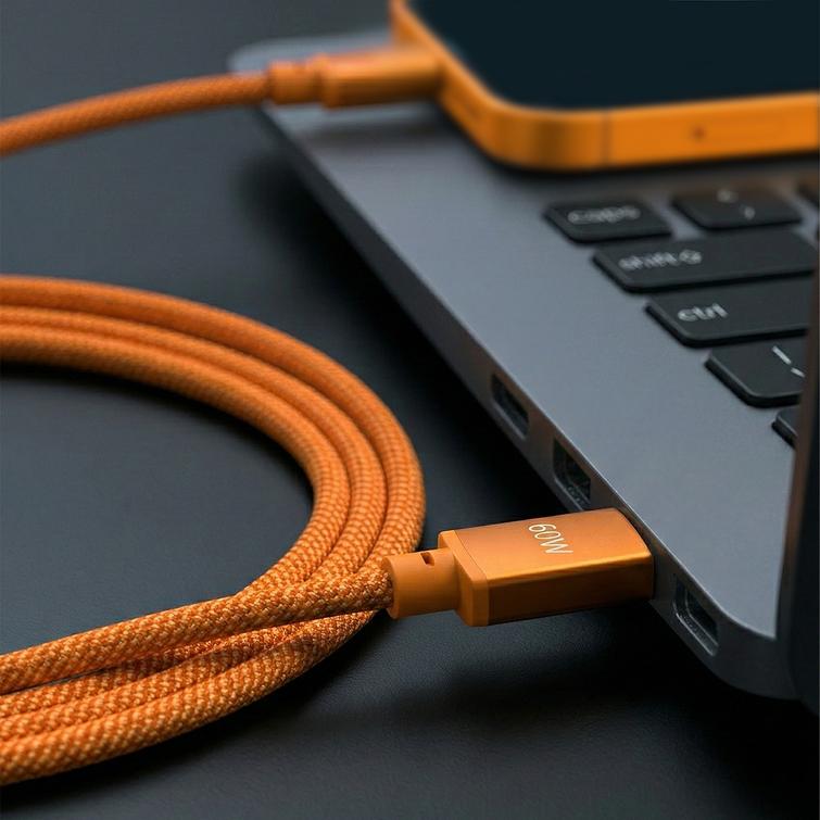 Forever Saffron cable USB-C - USB-C 1,0 m 60W orange