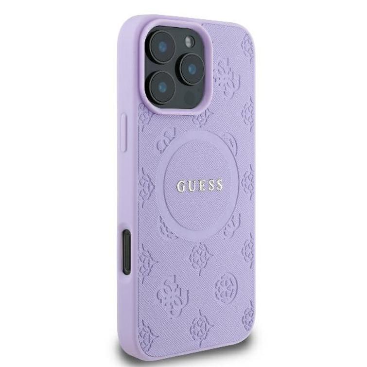 Guess-suojakuori iPhone 16 Pro Max 6,9":lle GUHMP16XPSAPSMEU Saffiano Peony Classic Logo violetti MagSafe