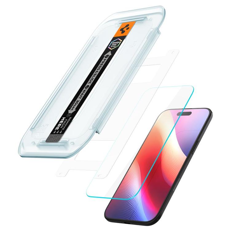 Spigen karkaistusta lasista valmistettu Glas.Tr ”Ez Fit” 2-pakkaus iPhone 17:lle, kirkas