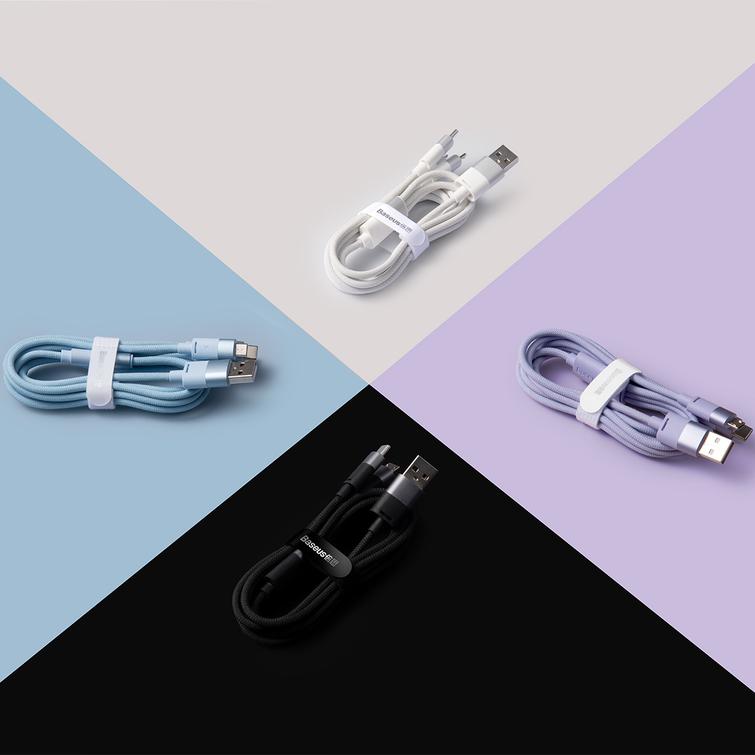 Baseus-kaapeli 3in1 StarSpeed USB - micro USB + Lightning + USB-C 1,2m 3,5A musta