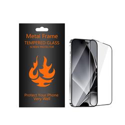 Tempered glass metal frame for Samsung Galaxy S25 Plus black frame