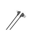 CABLE MX CORNER FAST CHARGE MICRO USB 2.4A/1M/ BLACK ANGULAR