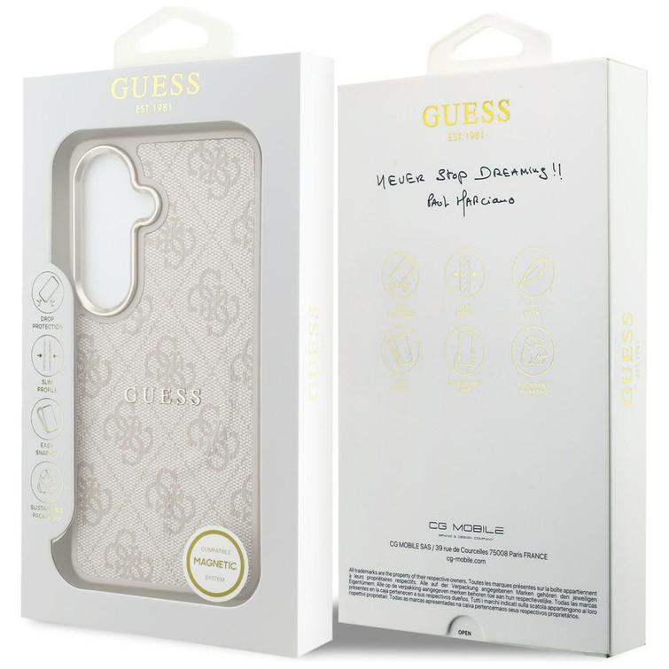Guess case 4G Embossed Ring MagSafe for Samsung Galaxy S26 Plus pink