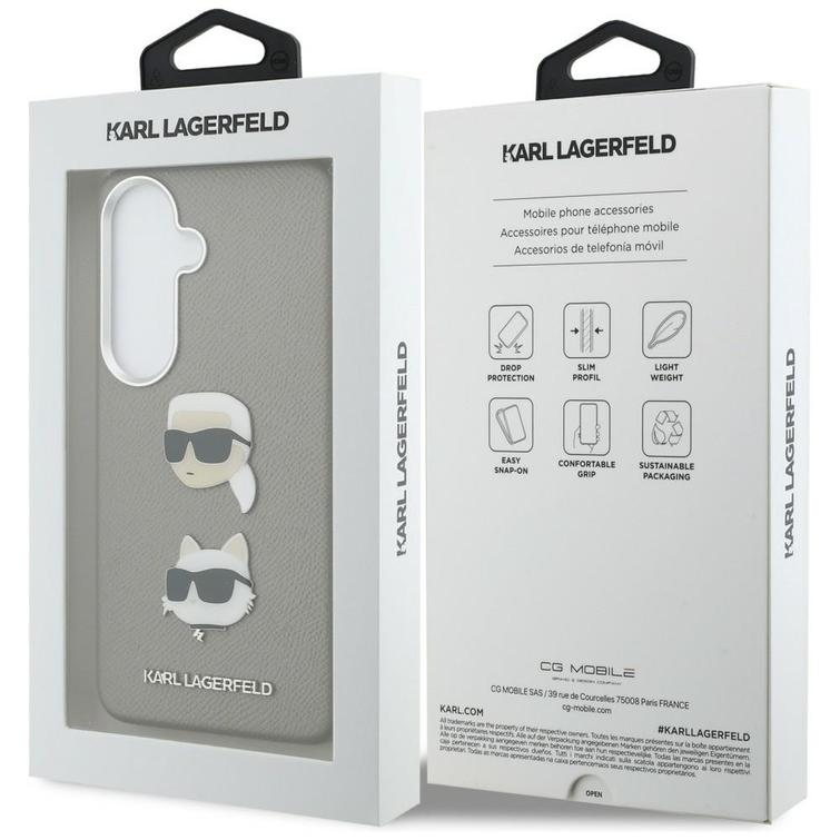 Karl Lagerfeld case Saffiano Double Heads Metal for Samsung Galaxy S26 silver