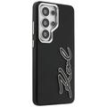 Karl Lagerfeld case Grained Signature Metal Resin Logo for Samsung Galaxy S26 Ultra black