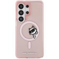 Karl Lagerfeld case IML Peekaboo Choupette MagSafe for Samsung Galaxy S26 Ultra pink