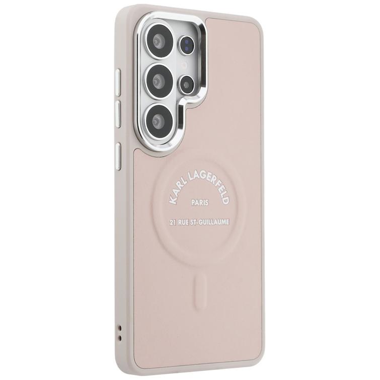 Karl Lagerfeld case Embossed Ring RSG Logo MagSafe for Samsung Galaxy S26 Ultra pink
