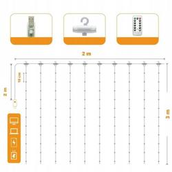 LED CURTAIN (100 LED LAMPS) 3Mx1M WITHOUT PENDANT COLD WHITE