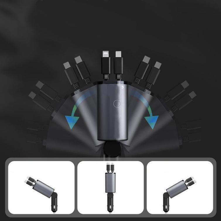 CAR CHARGER T-PHOX FLEXIT 4IN1 86W GREY