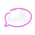 Neon LED-valo HELLO pinkki valkoinen lepakko + USB FLNE15 Forever Light