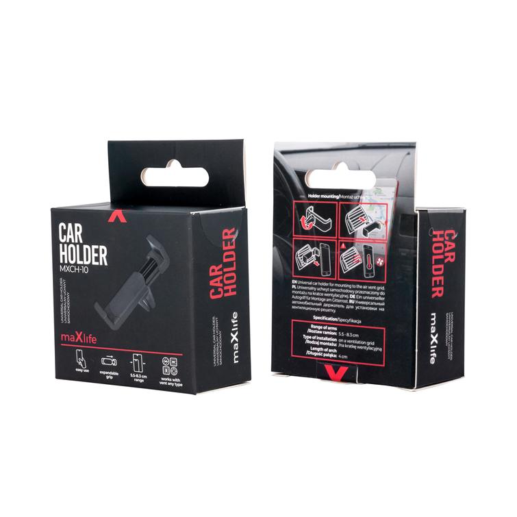 Maxlife-autoteline tuuletusritilään MXCH-10 musta