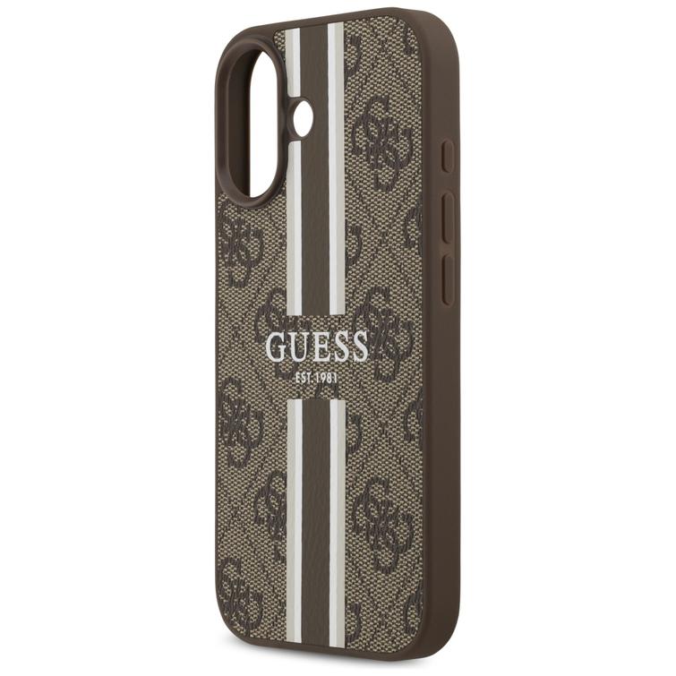 Guess 4G Printed Stripes MagSafe -suojakuori iPhone 17:lle, ruskea